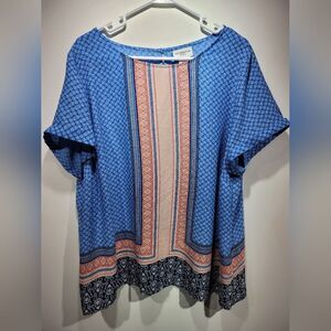 Liz Claiborne boho capped sleeve top‎